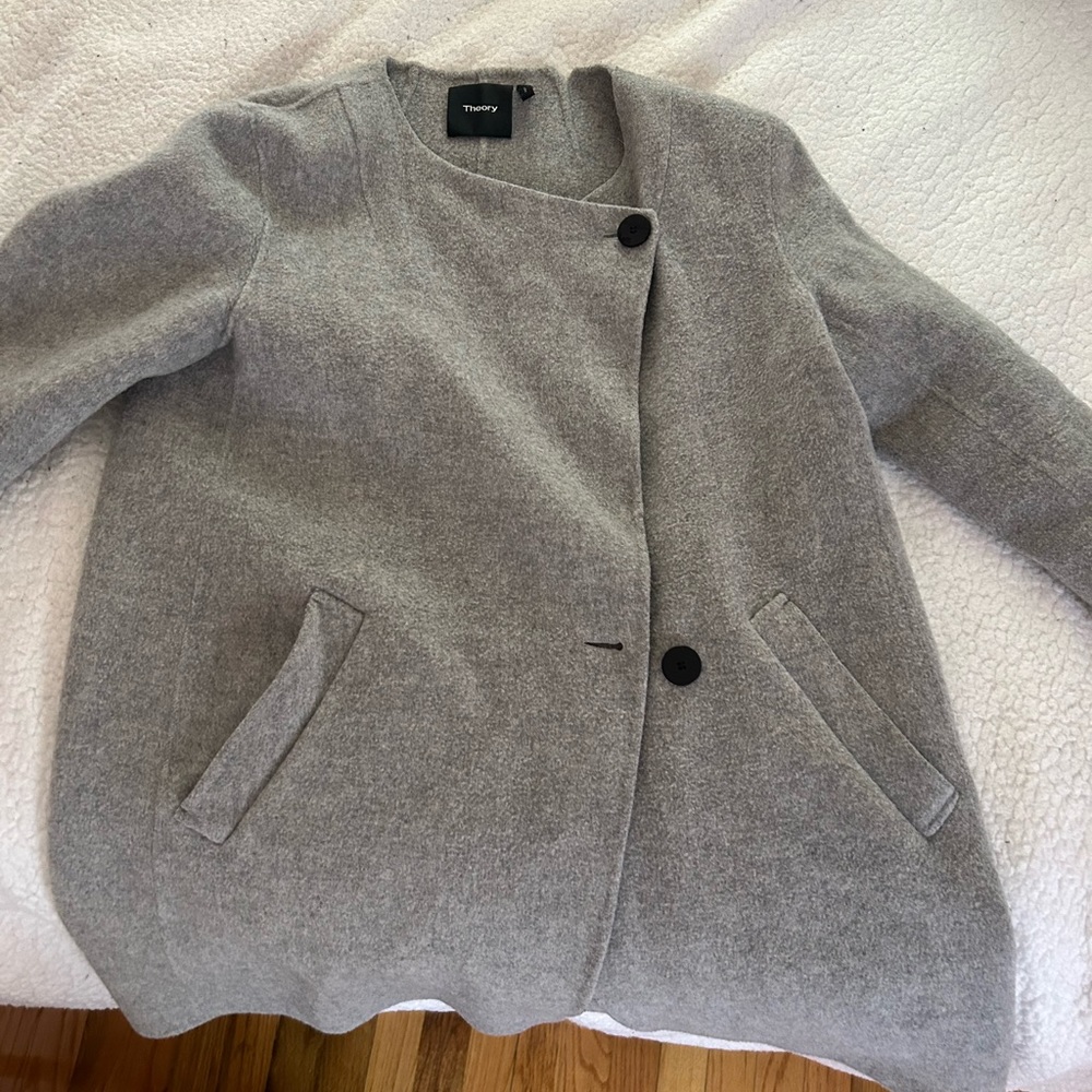 Grey theory wool coat size M